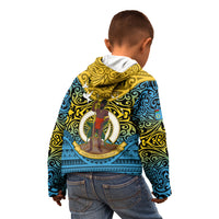 Personalized Vanuatu Sanma Province Kid Hoodie Coat Of Arms And Namele Fern Polynesian Pattern LT05 - Polynesian Pride