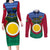 Vanuatu Shefa Province Couples Matching Long Sleeve Bodycon Dress and Long Sleeve Button Shirts Coat Of Arms And Namele Fern Polynesian Pattern LT05 Red - Polynesian Pride