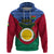 Vanuatu Shefa Province Hoodie Coat Of Arms And Namele Fern Polynesian Pattern LT05 Red - Polynesian Pride