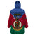 Vanuatu Shefa Province Wearable Blanket Hoodie Coat Of Arms And Namele Fern Polynesian Pattern LT05 - Polynesian Pride