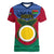 Personalized Vanuatu Shefa Province Women V Neck T Shirt Coat Of Arms And Namele Fern Polynesian Pattern LT05 Female Red - Polynesian Pride