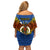 Vanuatu Tafea Province Off Shoulder Short Dress Coat Of Arms And Namele Fern Polynesian Pattern LT05 - Polynesian Pride