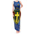 Vanuatu Tafea Province Tank Maxi Dress Coat Of Arms And Namele Fern Polynesian Pattern LT05 Women Blue - Polynesian Pride