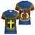 Vanuatu Tafea Province Women V Neck T Shirt Coat Of Arms And Namele Fern Polynesian Pattern LT05 - Polynesian Pride