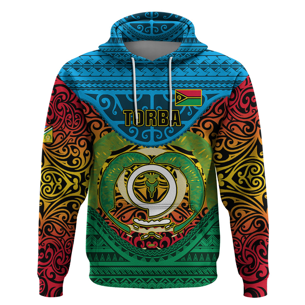 Vanuatu Torba Province Hoodie Vanuatuan Coat Of Arms Polynesian Pattern LT05 Green - Polynesian Pride