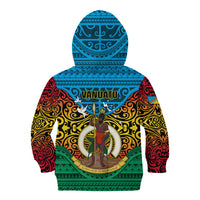Vanuatu Torba Province Kid Hoodie Vanuatuan Coat Of Arms Polynesian Pattern LT05 - Polynesian Pride