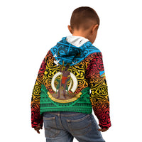Vanuatu Torba Province Kid Hoodie Vanuatuan Coat Of Arms Polynesian Pattern LT05 - Polynesian Pride