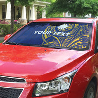 Personalised Nauru Angam Day Auto Sun Shade Gold Navy Tribal Pattern LT05 - Polynesian Pride