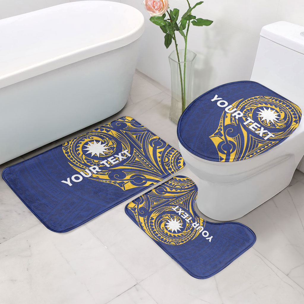 Personalised Nauru Angam Day Bathroom Set Gold Navy Tribal Pattern LT05 - Polynesian Pride