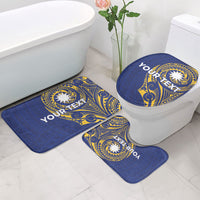 Personalised Nauru Angam Day Bathroom Set Gold Navy Tribal Pattern LT05 - Polynesian Pride