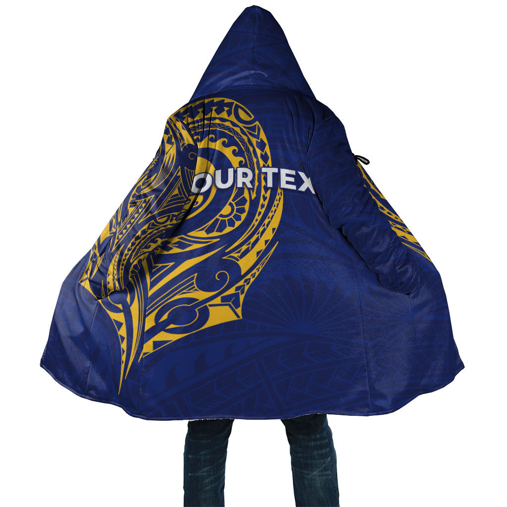 Personalised Nauru Angam Day Cloak Gold Navy Tribal Pattern LT05 Unisex Blue - Polynesian Pride
