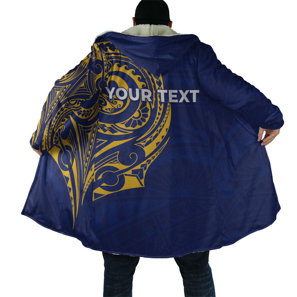 Personalised Nauru Angam Day Cloak Gold Navy Tribal Pattern LT05 - Polynesian Pride