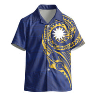 Personalised Nauru Angam Day Kid Hawaiian Shirt Gold Navy Tribal Pattern
