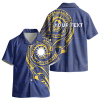 Personalised Nauru Angam Day Kid Hawaiian Shirt Gold Navy Tribal Pattern