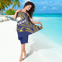 Personalised Nauru Angam Day Sarong Gold Navy Tribal Pattern LT05 - Polynesian Pride