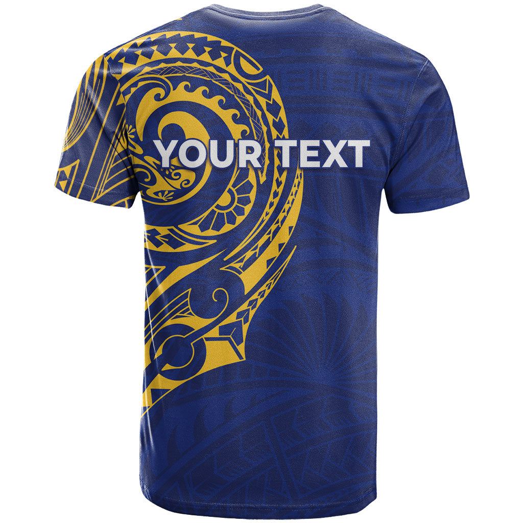 Personalised Nauru Angam Day T Shirt Gold Navy Tribal Pattern LT05 - Polynesian Pride