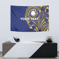 Personalised Nauru Angam Day Tapestry Gold Navy Tribal Pattern LT05 - Polynesian Pride