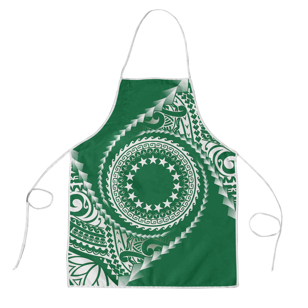 Cook Islands Gospel Day Apron Green Tribal Curves LT05 Green - Polynesian Pride