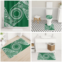 Cook Islands Gospel Day Bathroom Set Green Tribal Curves