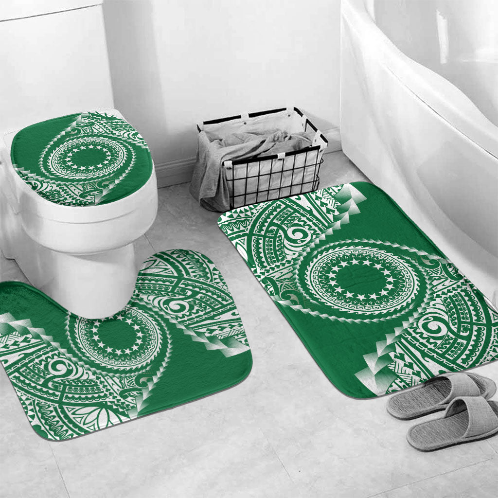 Cook Islands Gospel Day Bathroom Set Green Tribal Curves