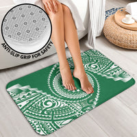 Cook Islands Gospel Day Bathroom Set Green Tribal Curves