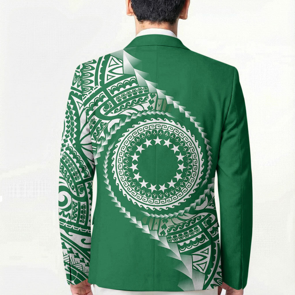 Cook Islands Gospel Day Blazer Green Tribal Curves
