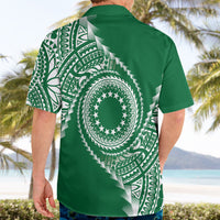 Cook Islands Gospel Day Hawaiian Shirt Green Tribal Curves