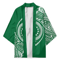 Cook Islands Gospel Day Kimono Green Tribal Curves