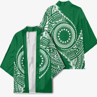 Cook Islands Gospel Day Kimono Green Tribal Curves
