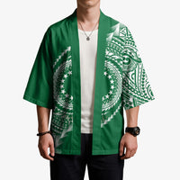 Cook Islands Gospel Day Kimono Green Tribal Curves