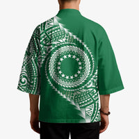 Cook Islands Gospel Day Kimono Green Tribal Curves