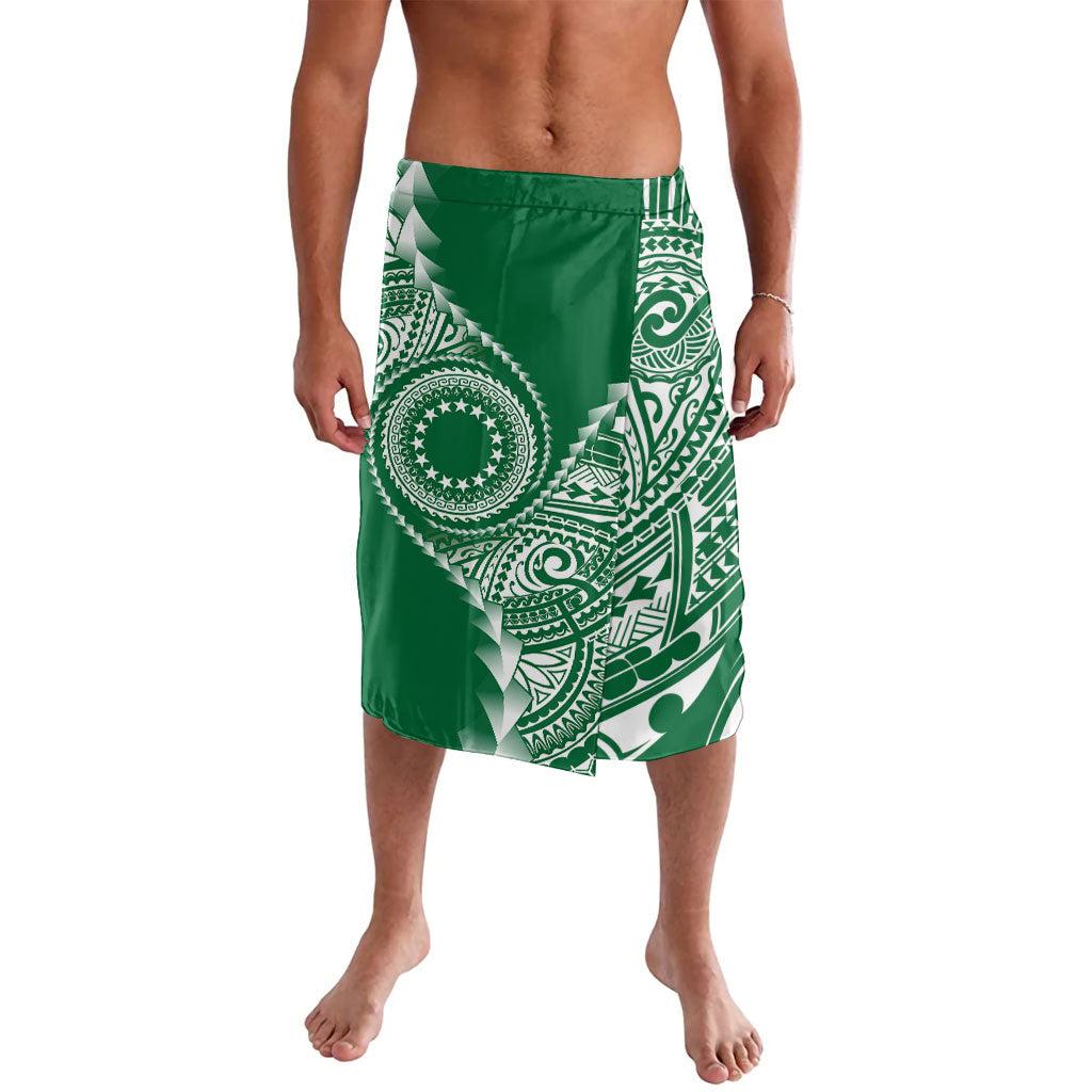 Cook Islands Gospel Day Lavalava Green Tribal Curves LT05 Green - Polynesian Pride
