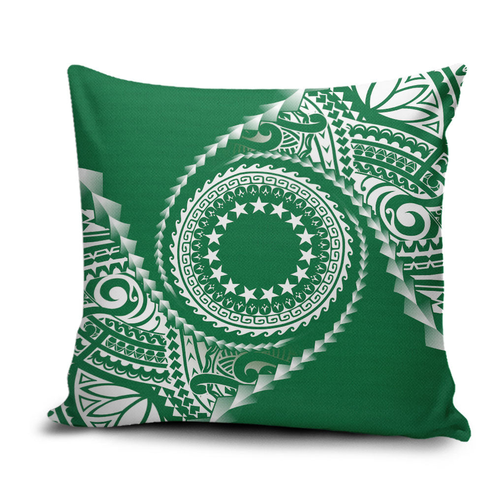 Cook Islands Gospel Day Pillow Cover Green Tribal Curves LT05 Green - Polynesian Pride