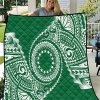 Cook Islands Gospel Day Quilt Green Tribal Curves