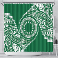 Cook Islands Gospel Day Shower Curtain Green Tribal Curves