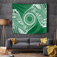 Cook Islands Gospel Day Tapestry Green Tribal Curves