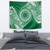 Cook Islands Gospel Day Tapestry Green Tribal Curves