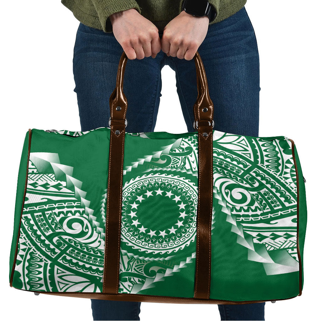Cook Islands Gospel Day Travel Bag Green Tribal Curves LT05 Green - Polynesian Pride