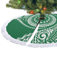 Cook Islands Gospel Day Tree Skirt Green Tribal Curves LT05 - Polynesian Pride