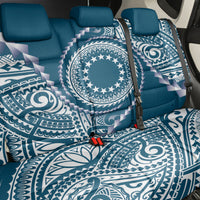 Cook Islands Gospel Day Back Car Seat Cover Blue Tribal Curves