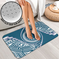 Cook Islands Gospel Day Bathroom Set Blue Tribal Curves