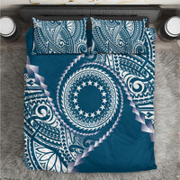Cook Islands Gospel Day Bedding Set Blue Tribal Curves LT05 Blue - Polynesian Pride