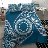 Cook Islands Gospel Day Bedding Set Blue Tribal Curves LT05 - Polynesian Pride