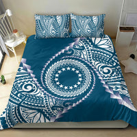 Cook Islands Gospel Day Bedding Set Blue Tribal Curves LT05 - Polynesian Pride