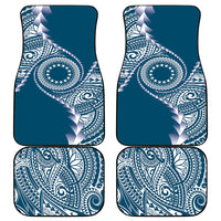Cook Islands Gospel Day Car Mats Blue Tribal Curves