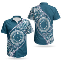 Cook Islands Gospel Day Couples Matching Mermaid Dress and Hawaiian Shirt Blue Tribal Curves