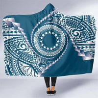 Cook Islands Gospel Day Hooded Blanket Blue Tribal Curves