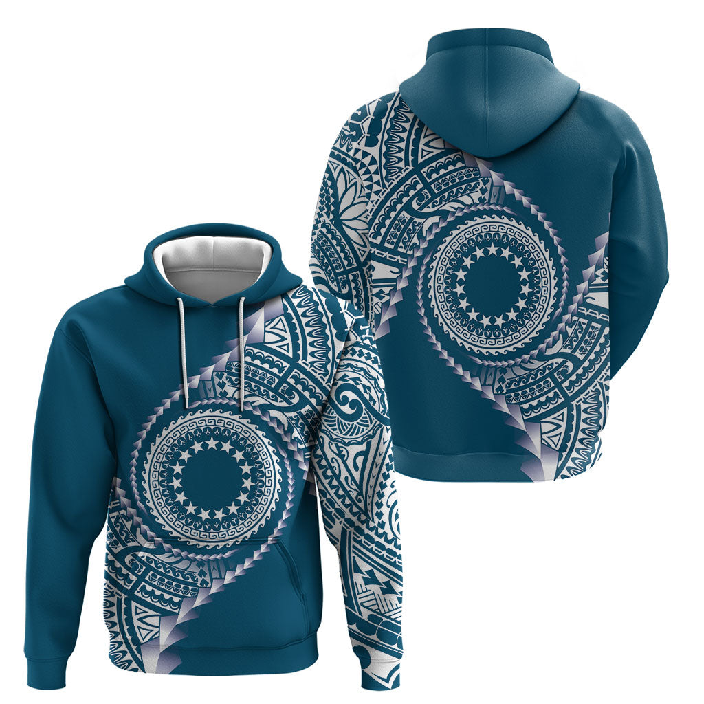 Cook Islands Gospel Day Hoodie Blue Tribal Curves