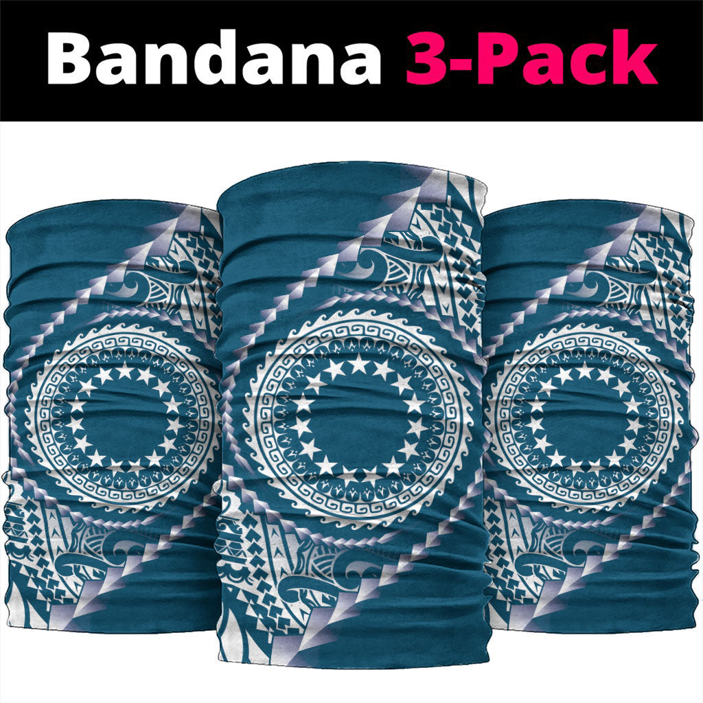Cook Islands Gospel Day Neck Gaiter Blue Tribal Curves LT05 package One Size: 25*50cm Blue - Polynesian Pride