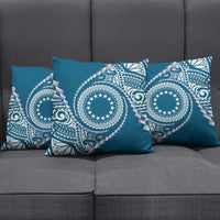 Cook Islands Gospel Day Pillow Cover Blue Tribal Curves